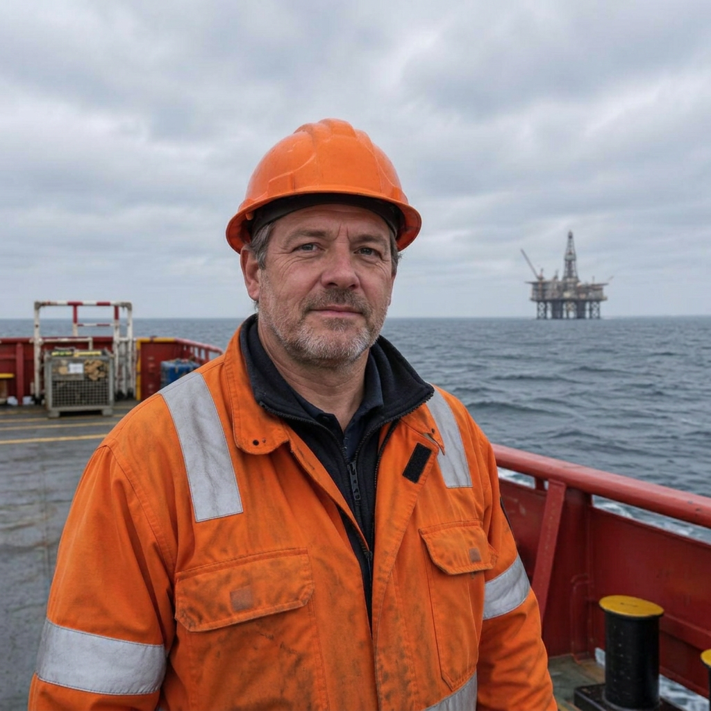 Portret van Peter de Vries aan boord — verhouding 4:5